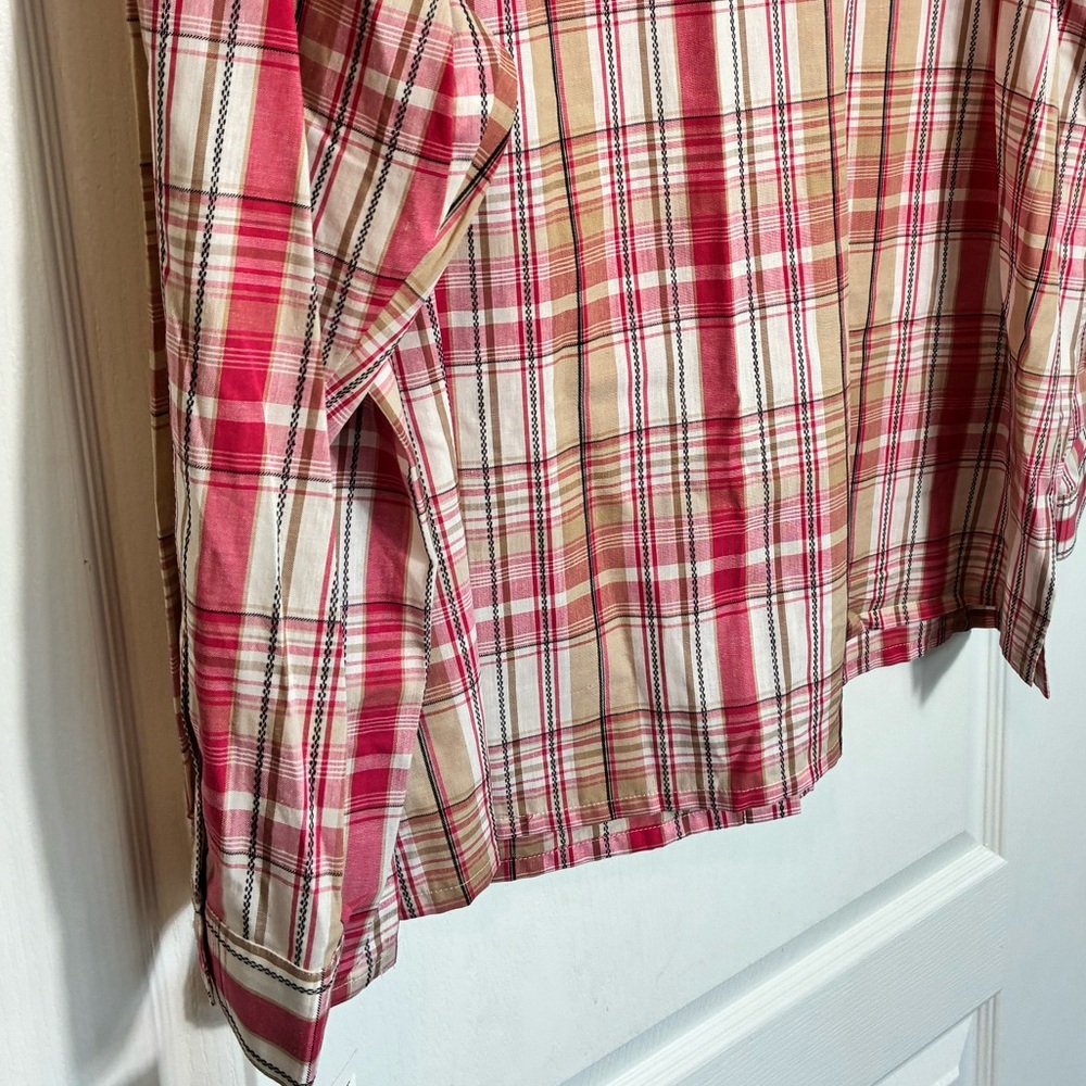 Women’s Alfred Dunner Long Sleeve Button Up Pink Plaid Shirt NWT Size 22W - Picture 11 of 13